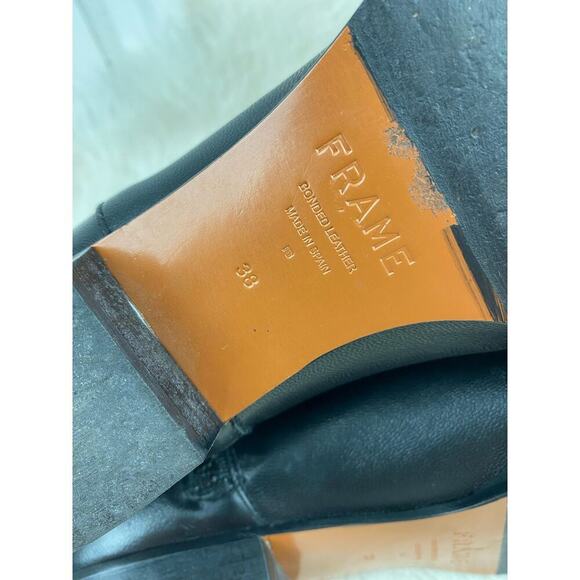 Frame Le Maddox Women's 38 EU 7.5 US Black Leather Square Toe Ankle Booties - Picture 13 of 13